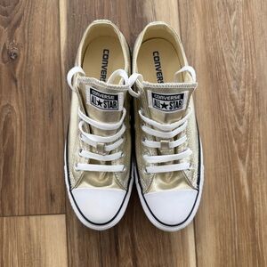 Gold metallic Converse all star chuck taylor sneakers